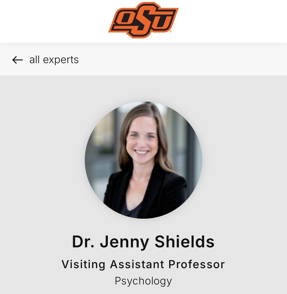 TheMagaHulk's tweet photo. Doctor Jenny Shields gave $2,500 dollars to the Lindsay Clancy children murder fund.

She's a visiting assistant professor at Oklahoma State University. https://t.co/VGMnxnadvf