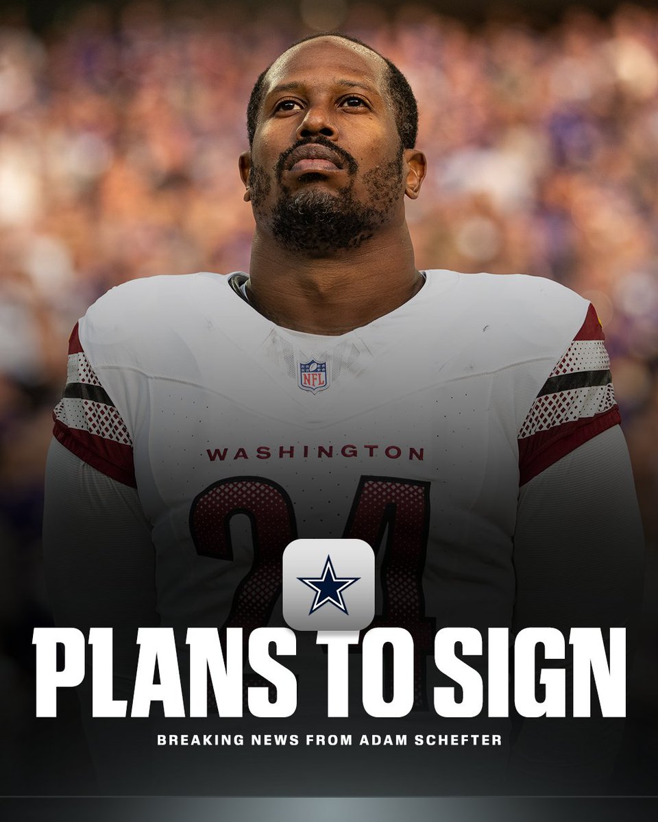 ESPNNFL's tweet photo. Eight-time Pro Bowl linebacker Von Miller is expected to sign with the Dallas Cowboys, a source told @AdamSchefter

 🔗 MORE: https://t.co/awsa8lg2VM https://t.co/9KQYegI3T8