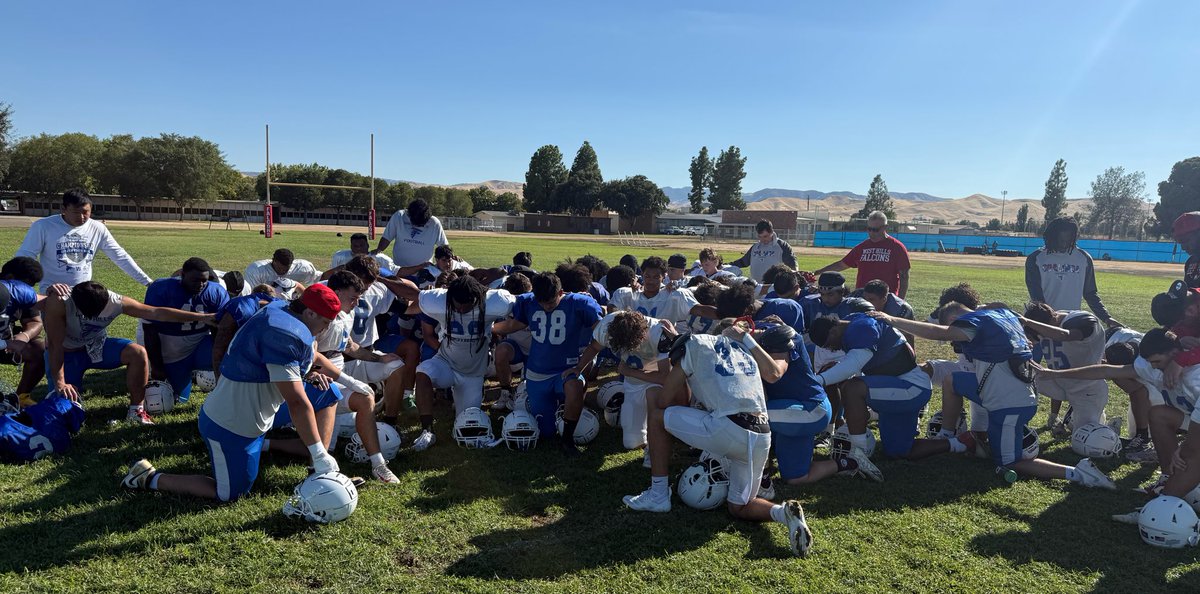 Coach_Berna's tweet photo. Camp is officially wrapped up and now it’s scrimmage week 💪🏈 we will be on the road scrimmaging Bakersfield College and Reedley College!! #WinTheDay #CultureOverScheme #FalconFamily https://t.co/gVnbedSo9H