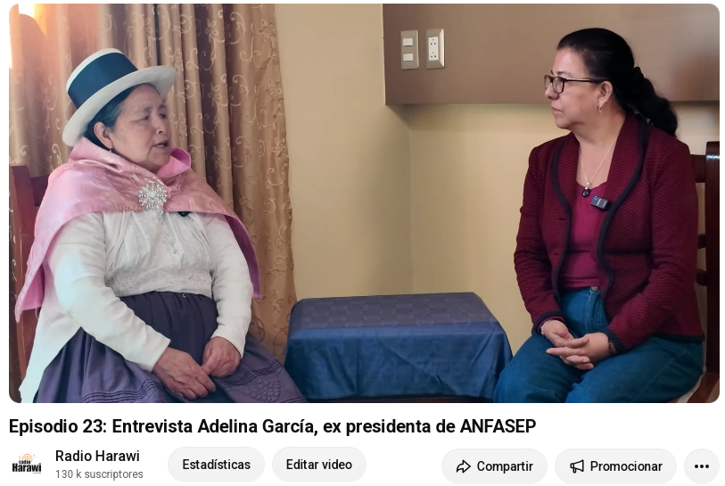 gise_ortiz's tweet photo. "Mi cara estará arrugada, pero mi corazón está fuerte" — así sigue luchando Adelina Garcia Mendoza tras 43 años de buscar verdad y justicia. En nuestro programa #23 conversamos con Mamá Adelina, lideresa e integrante de ANFASEP. 
Entrevista completa: https://t.co/OdGISPqXvJ https://t.co/1oIU03cgKK