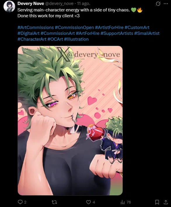 M3gur3n's tweet photo. Hi hi! I found out someone is trying to scam people using one of my artworks, so please don’t fall for it!! Please stay safe and don’t let them steal your money! Always make sure to verify the artist and their references before commissioning anything!😭 https://t.co/m4cxsEcbIp
