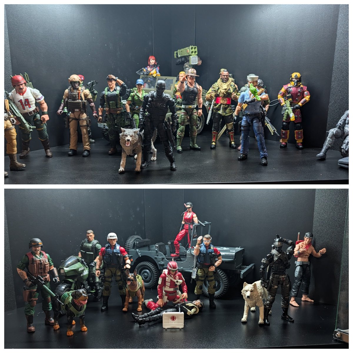 SalemCrow's tweet photo. The @Hasbro @GIJoeClassified cabinet is "complete" for now. Have some Dire tech vipers &amp; Crystal Ball, so the motorcycles might get removed. https://t.co/JPfFTuNIna