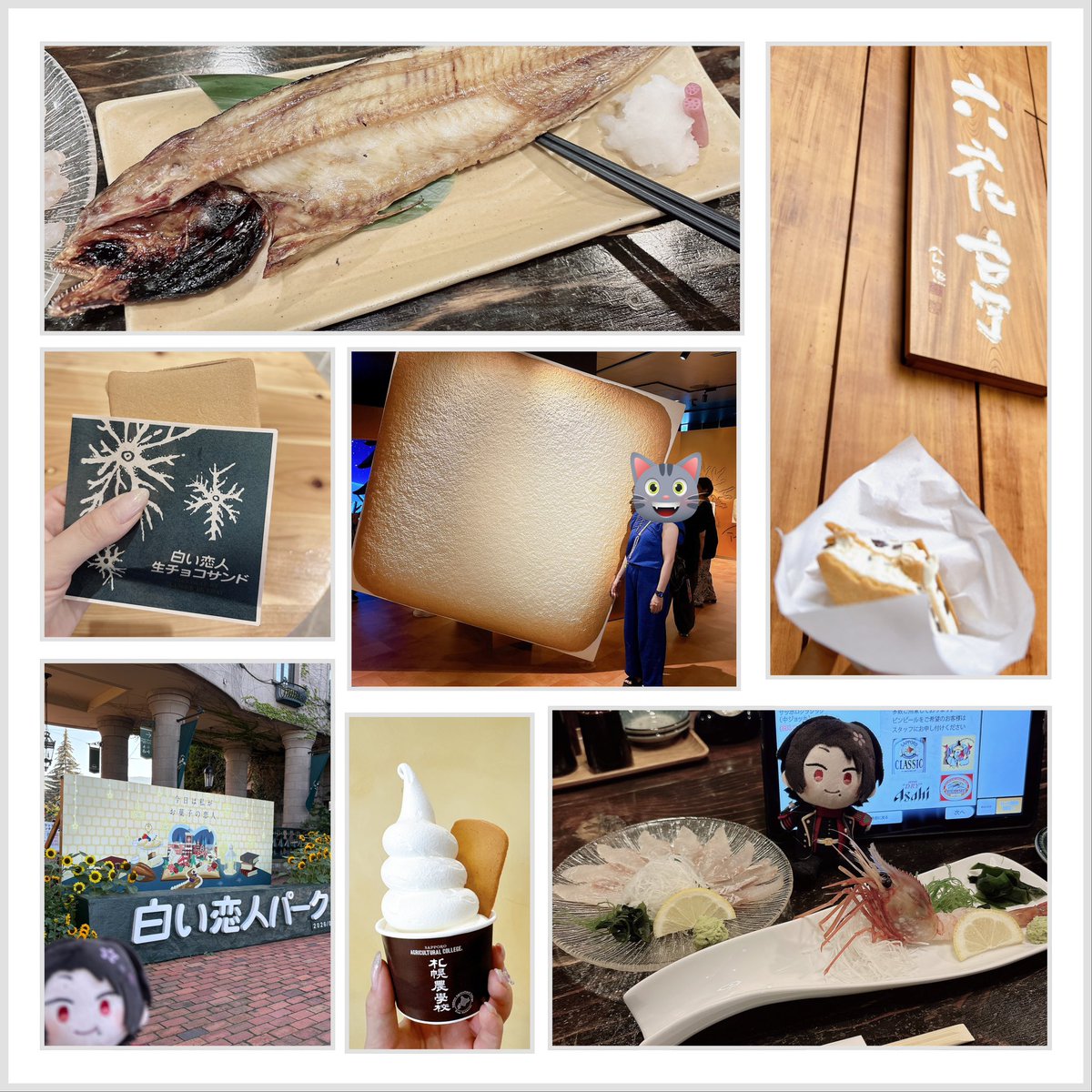 suiren319's tweet photo. なんか慌ただしくて旅の実況ポストできなかったんだけどこの日から2泊で北海道行ってきたよ
めちゃくちゃ涼しくて快適だった北の大地スゲー
大通公園のビアガーデンとか白い恋人パークとか行ってきた
ほっけとにしんのお刺身、みょうばんに漬かってないウニはやばうまい https://t.co/TY3xSAU1IQ