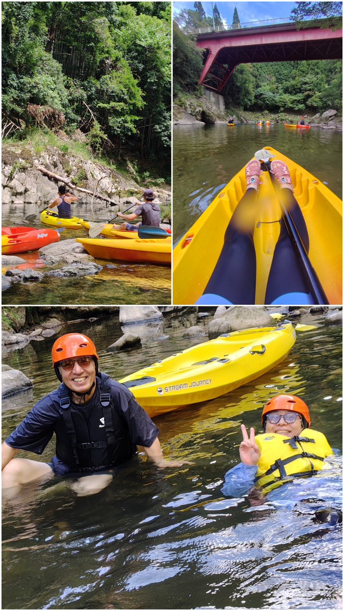 wadamom's tweet photo. 8/13
カヤック＆川遊び体験🚣🌞🌿
たくさん はしゃいだ楽しい時間
ありがとう♡♪
#志多ら
#てほへ
#カヤック
#心身の癒し
#のっきいブルーベリー農園 https://t.co/Fy6A2ADXrR