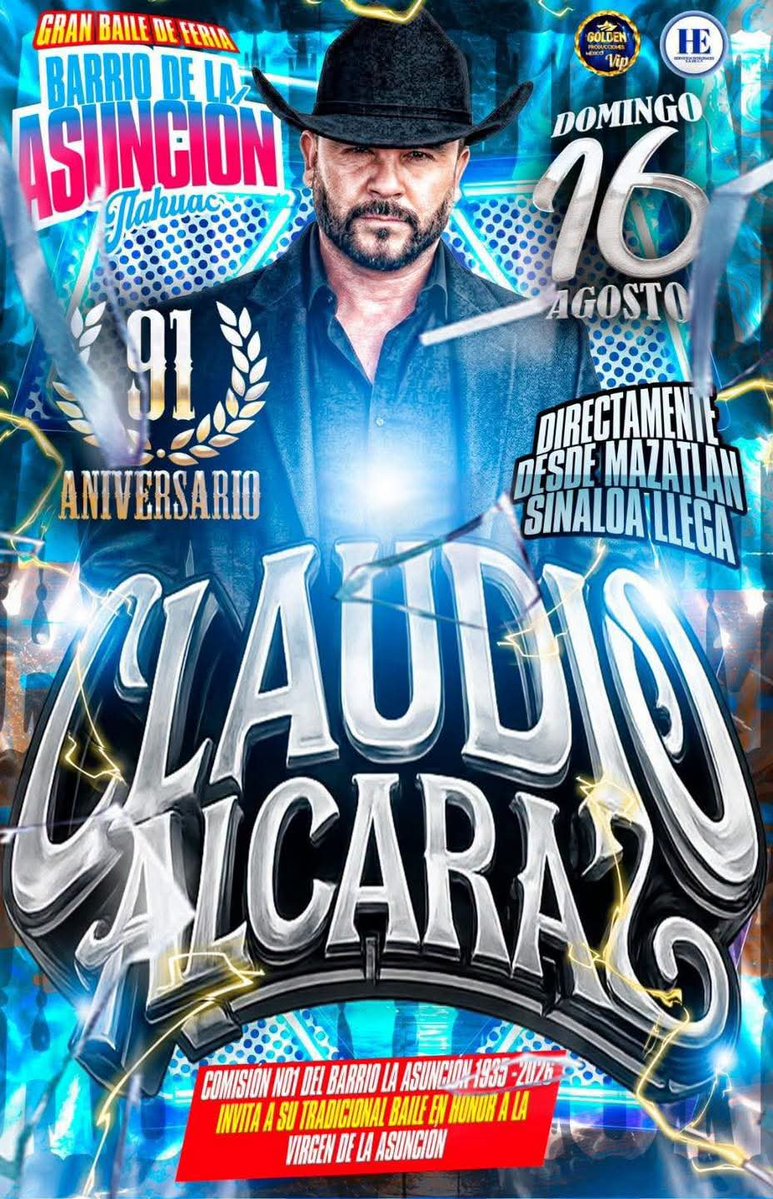HugoCesarRami11's tweet photo. ✨Hoy Domingo 16 De Agosto✨
Tendremos Doble #Fieston

En Barrio De La Asunción, Tlahuac, CDMX.  Y
En Santa María Ayotzingo, Estado De México.

Solamente Con Los Mejores💪🏻
@ClaudioAlcaraz y Su #BandaLaMundial🌎🎶

Acompañanos a Cantar Todos Sus Éxitos 🎶
¡No Faltes!

#TeamAlcaraz https://t.co/ezuSDtKb28