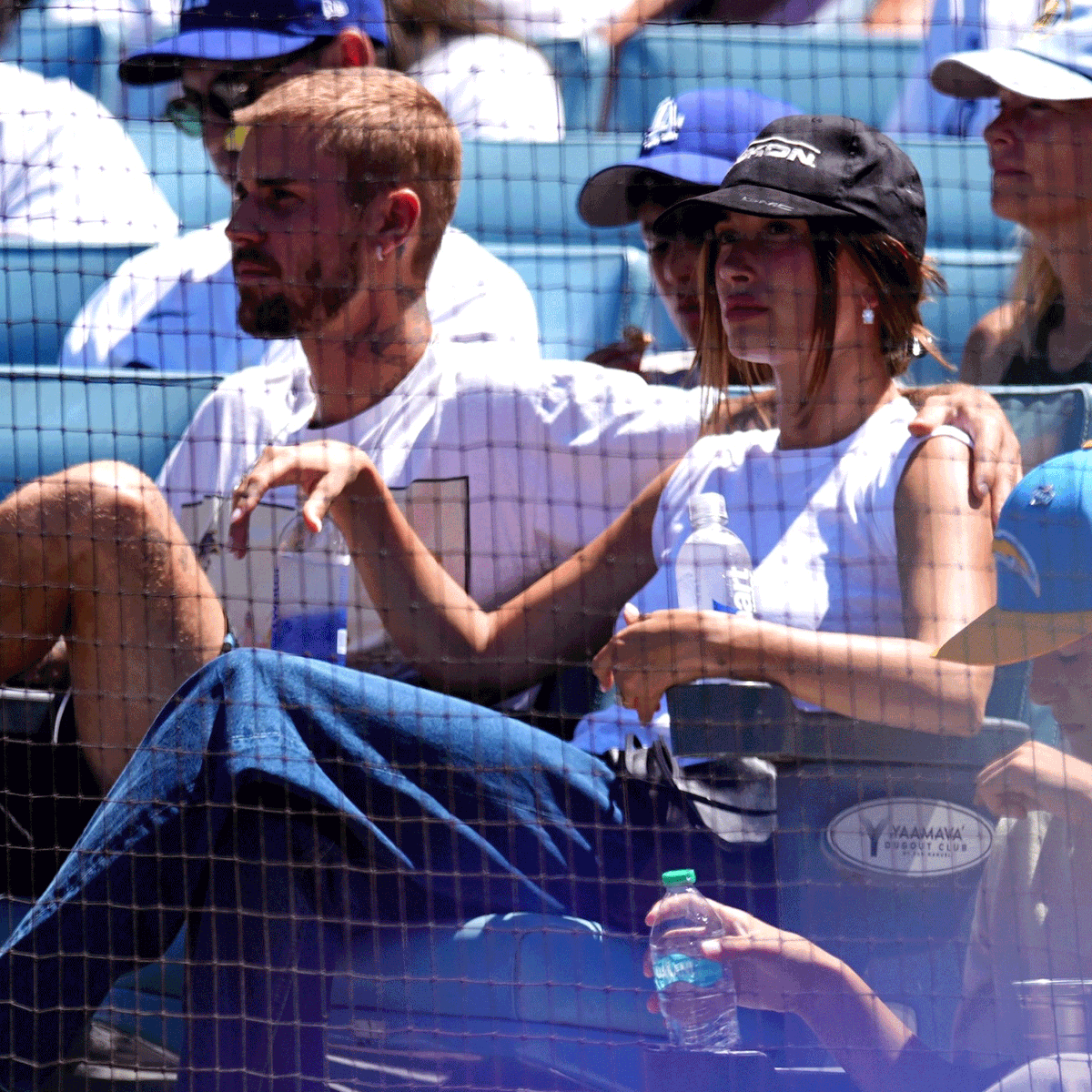 MLB's tweet photo. Justin and Hailey Bieber were in attendance at tonight's Brewers-Dodgers game! 🤩 https://t.co/5KRmFNHubD