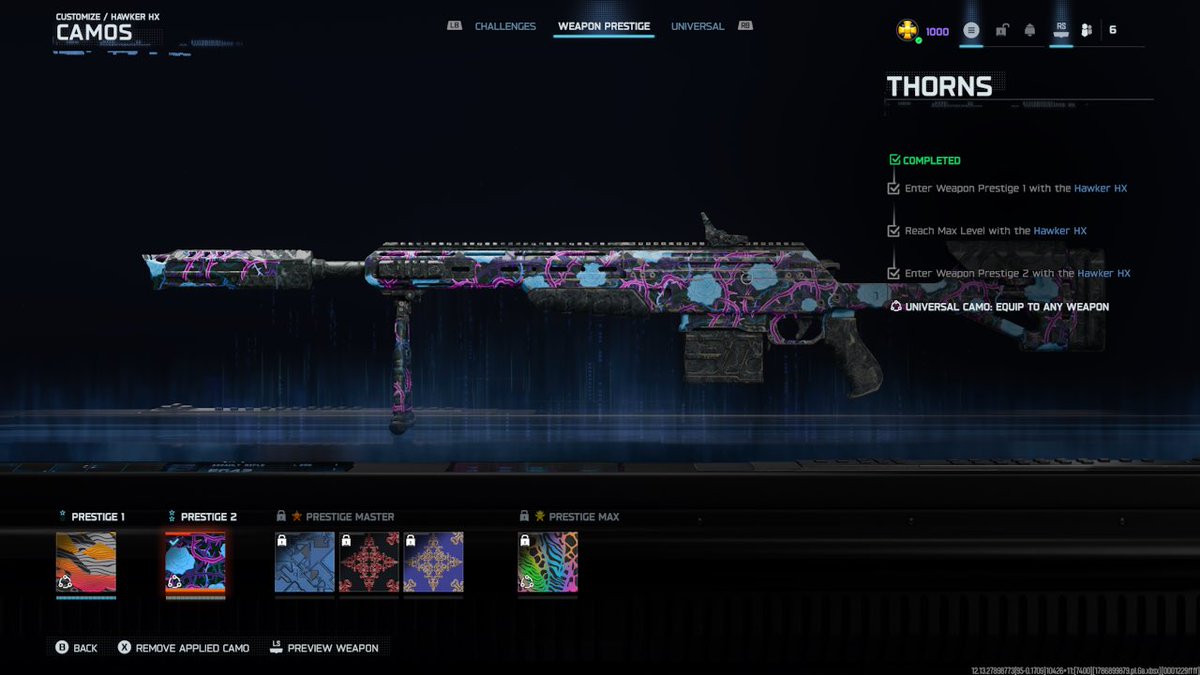 viper_Sway's tweet photo. Weapon Prestige 2 ✅
Weapon Prestige Master Level 100 ✅
@SwayGG @GFuelEnergy @SoarDogg @KontrolFreek @GetWetSports @BrandPopStudios
#GetWet #GamingCreator #CodGamer https://t.co/trDdZ23tkf