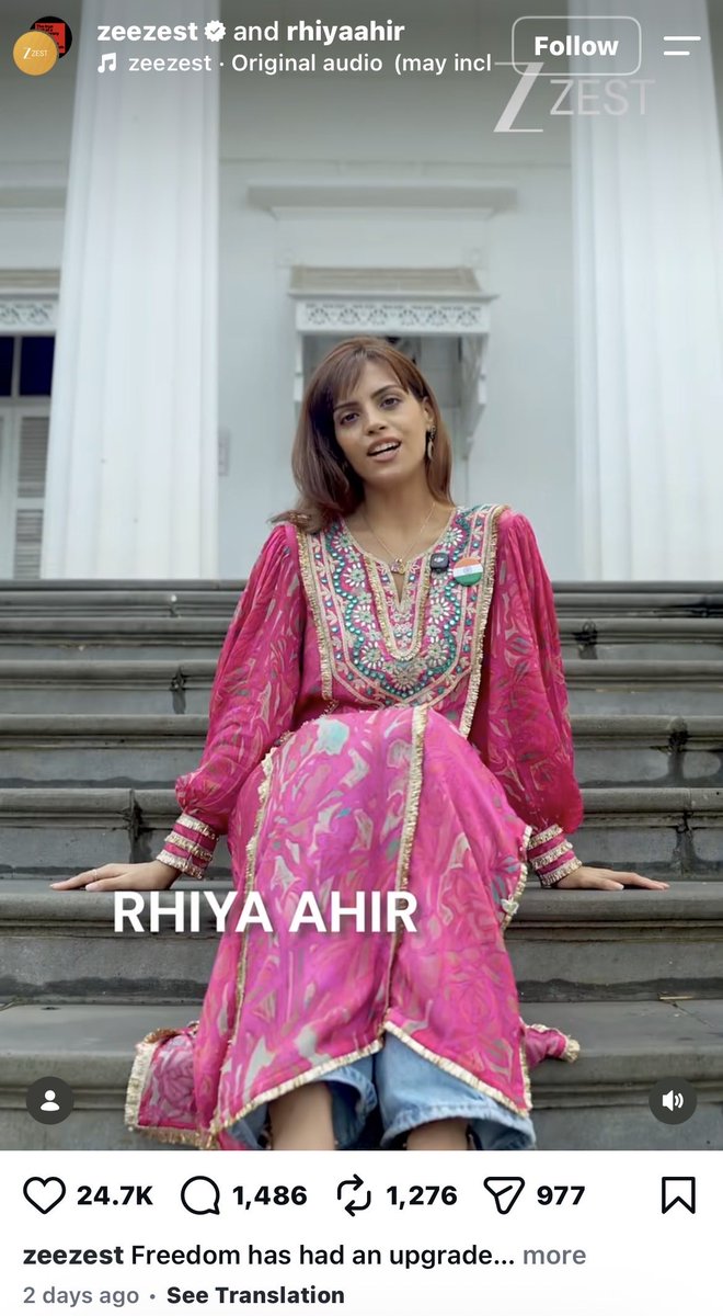 VijayGajeraO's tweet photo. Seriously @ZeeZest_?

You are promoting her with Azadi song?

She has staged a photo for the regime-change playbook, and you are making her a star!

Shame!

I request @subhashchandra Ji to look into this. https://t.co/1tPgEyyKWl