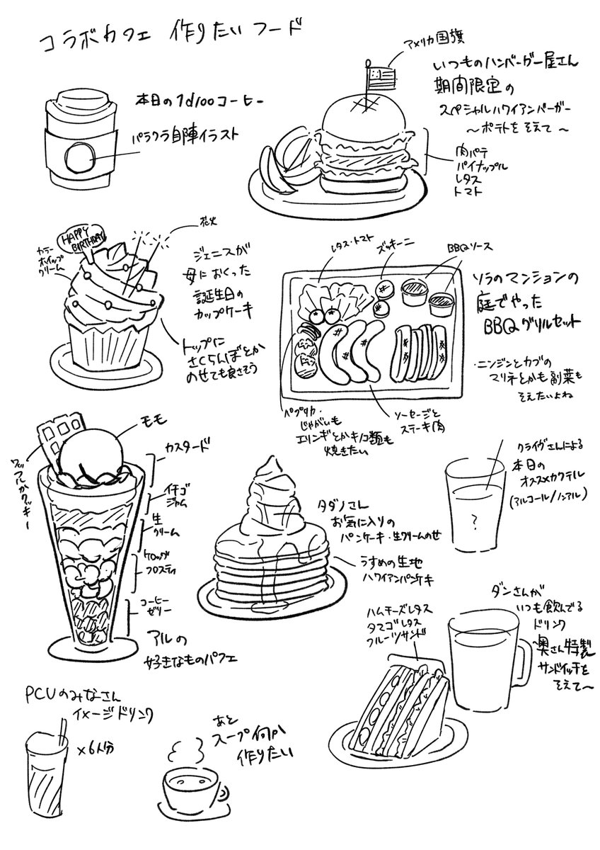 2shiki8's tweet photo. >RP
パラクラコラボカフェ料理長してました！
構想から自由にやらせてもらって、めちゃ楽しかった〜✌️
試作で消えたり細かい変更を加えたメニューも多々ありますが、上手いフードとドリンク作れてHAPPY！ https://t.co/OeKqFvmQL7