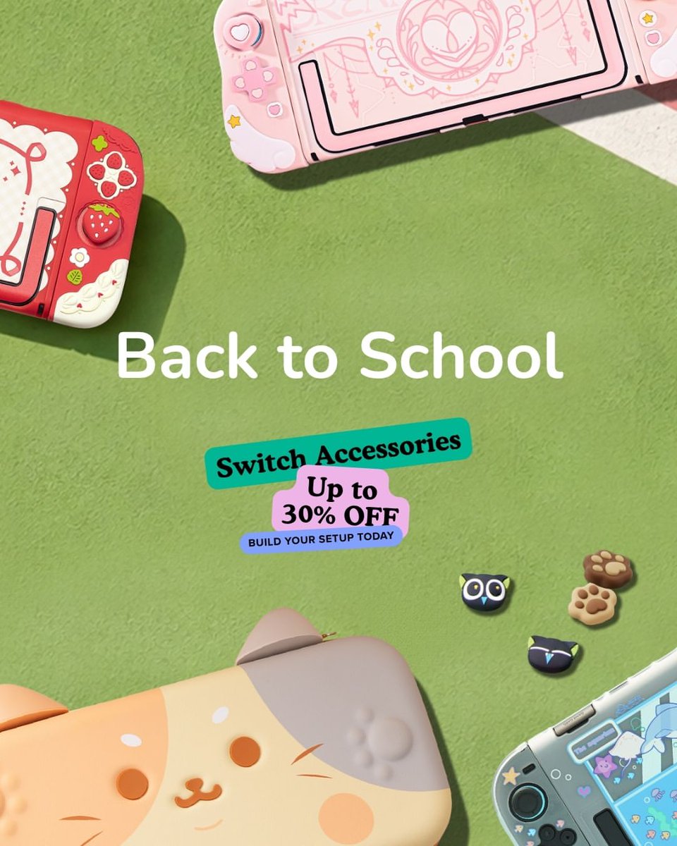 geekshareplus's tweet photo. Back-to-School Sale starts now🔥Gear up school season🛒
Save up to 30%‼️
Don't miss out👉 https://t.co/BRp0vP5KkP
Global Shop: https://t.co/2SZHdeXIM0
#gamergirl #geekshare #switchaccessories #switch #gamingsetup #nintendoswitch2 #switch2 #backtoschool #sale #desksetup https://t.co/ST9Czrb4h1