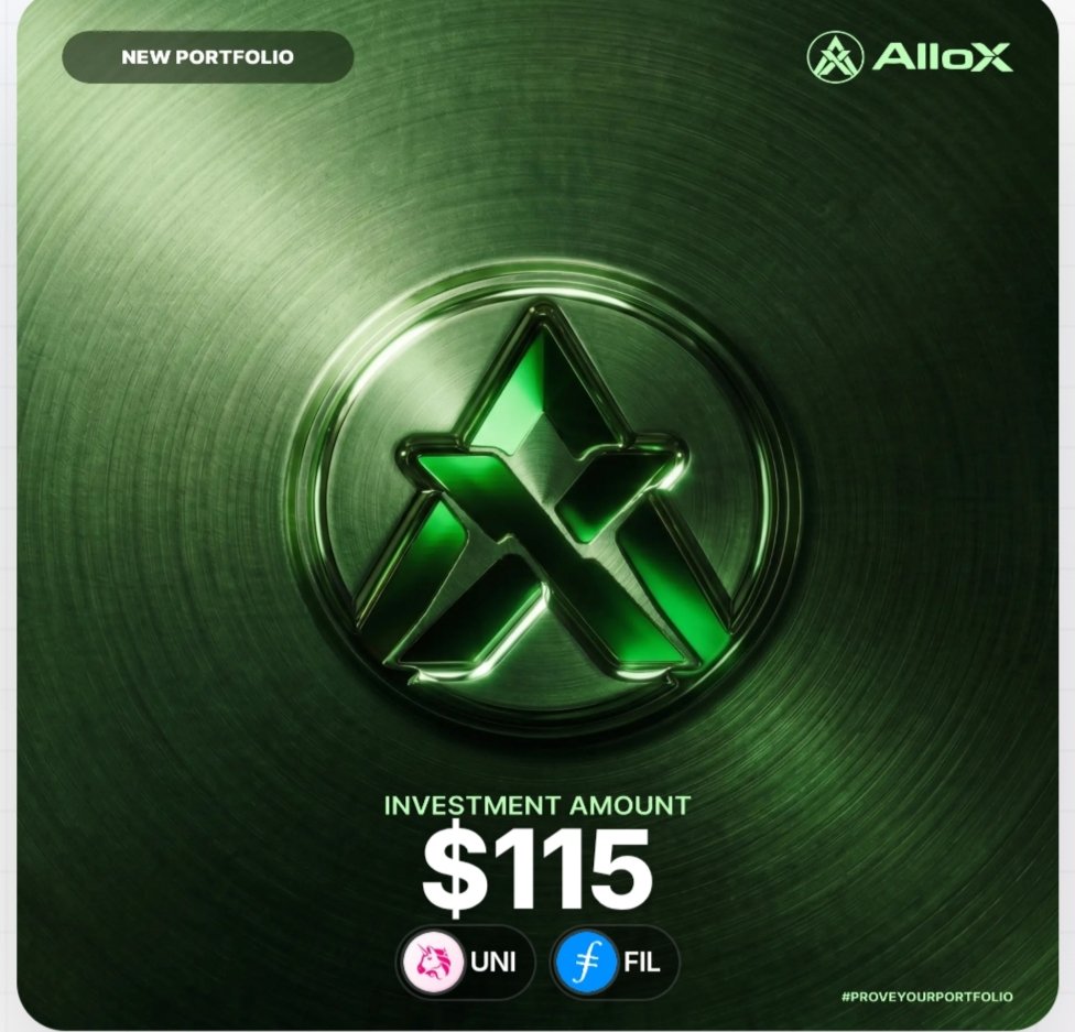 TuajKhan's tweet photo. 🚀 New Portfolio Update!
💰 Investment Amount: $115 🦄 UNI + 🔵 FIL
Building my portfolio step by step and staying focused on long-term growth. 📈💚
#ProveYourPortfolio #Crypto #Portfolio #UNI #FIL #AlloX https://t.co/uafjEODl2u