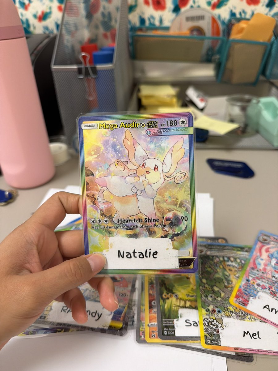 CindySanMe's tweet photo. I made Pokémon card door decorations!! My addiction is proving to be useful. https://t.co/vNzrntnkgP