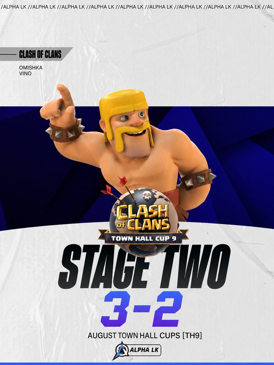 AlphaLK_coc's tweet photo. 🌍 AUGUST MONTH

🏆️ Monthly Qualifier Stage
📊 Match Results(3-2)
🌀 Looking Forward In Next Month

#Alphalk #CoCEsports #TownHallCups https://t.co/wqY4dRu0tk