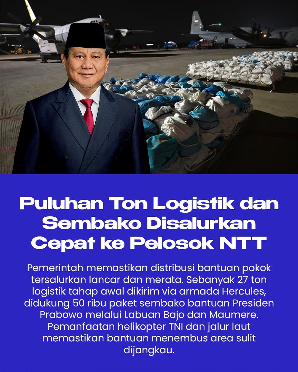Naomikellv's tweet photo. Ada puluhan ton logistik dan sembako disalurkan untuk korban gempa NTT.  Pemerintah pastikan bantuan tembus ke wilayah yang sulit dijangkau
#PemerintahHadirUntukNTT
Gerak Cepat Penanganan Gempa https://t.co/sfubHajFqf