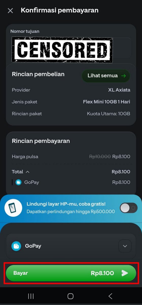 _Criistaaall_'s tweet photo. asik!!! di aplikasi gopay lagi ada promo kuota murah cuman 8.100 doang lumayan bgt kan bisa scroll sosmed sepuasnya di hari libur #GOPAYKOUTA8RIBU https://t.co/IhksxECSo2