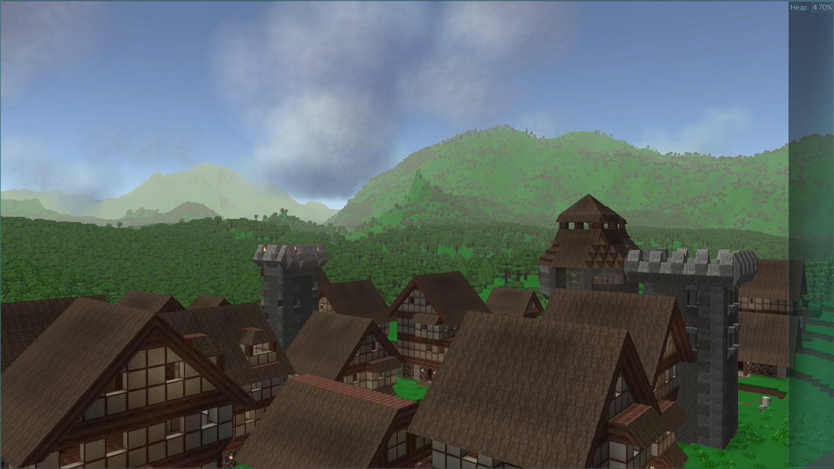 Simsilica's tweet photo. Clouds.  A long way to go but so far the technique shows promise.  This is what we've been working on for the last two live streams, an interesting diversion.
#mythruna #IndieGameDev #indiegame #indiedev #indiegames #screenshot #screenshotsunday https://t.co/jOitijnZqD