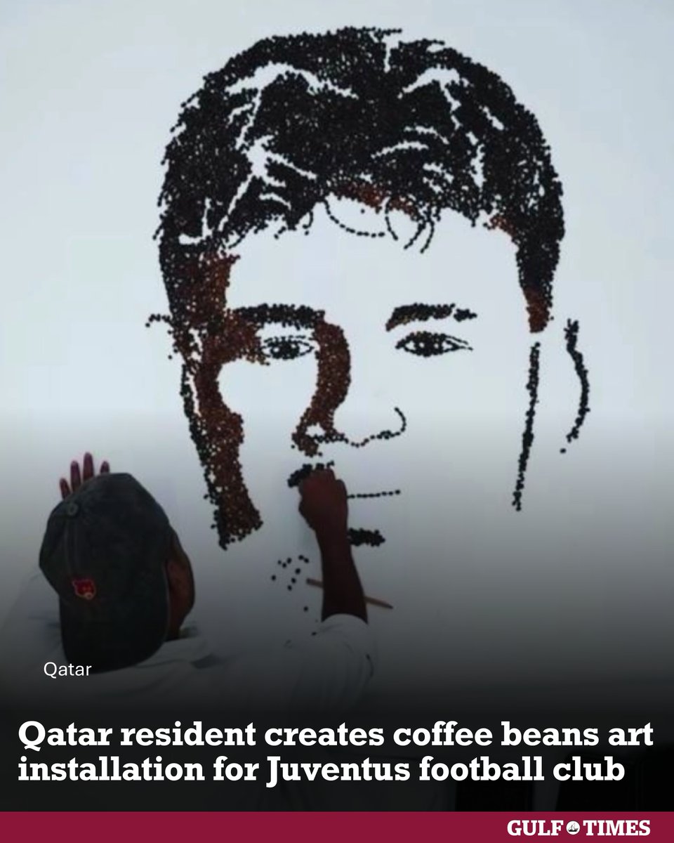 GulfTimes_QATAR's tweet photo. ☕🎨 A #Qatar_resident has created an #art installation made of coffee beans for the world-renowned #Italian football club Juventus, featuring portraits of two of its players who joined the team recently.

⚽🇶🇦 Abdul Kareem, known as Kareemgraphy, a well-known calligraffiti artist in Qatar, told Gulf Times that an agency approached him asking if he was willing to use coffee beans for an art installation with the portraits of French player Randal Kolo Muani and Bosnian player Kerim Alajbegović.

https://t.co/LFNJebIKFY