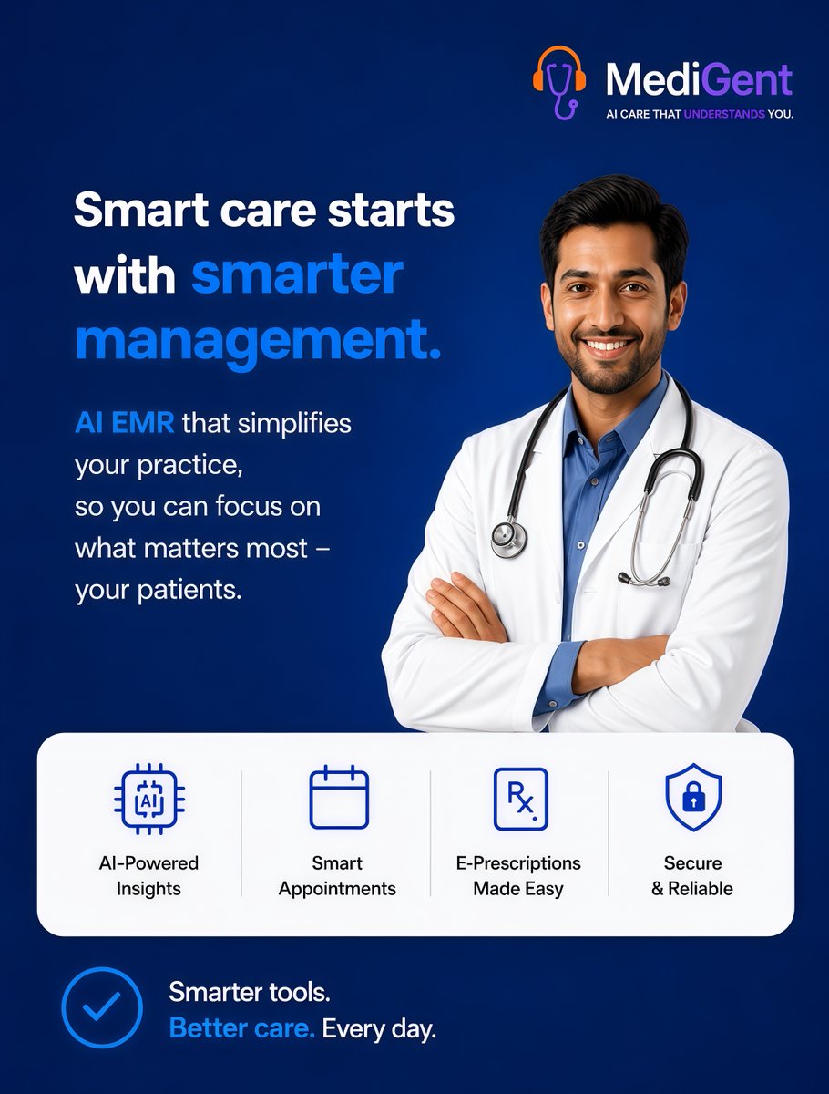 medigent_'s tweet photo. Your online presence is often the first impression patients get. Make it count with clear information, strong reviews, and a professional profile that builds trust. MediGent helps your practice stand out and attract more patients. https://t.co/VPatiLCkyQ