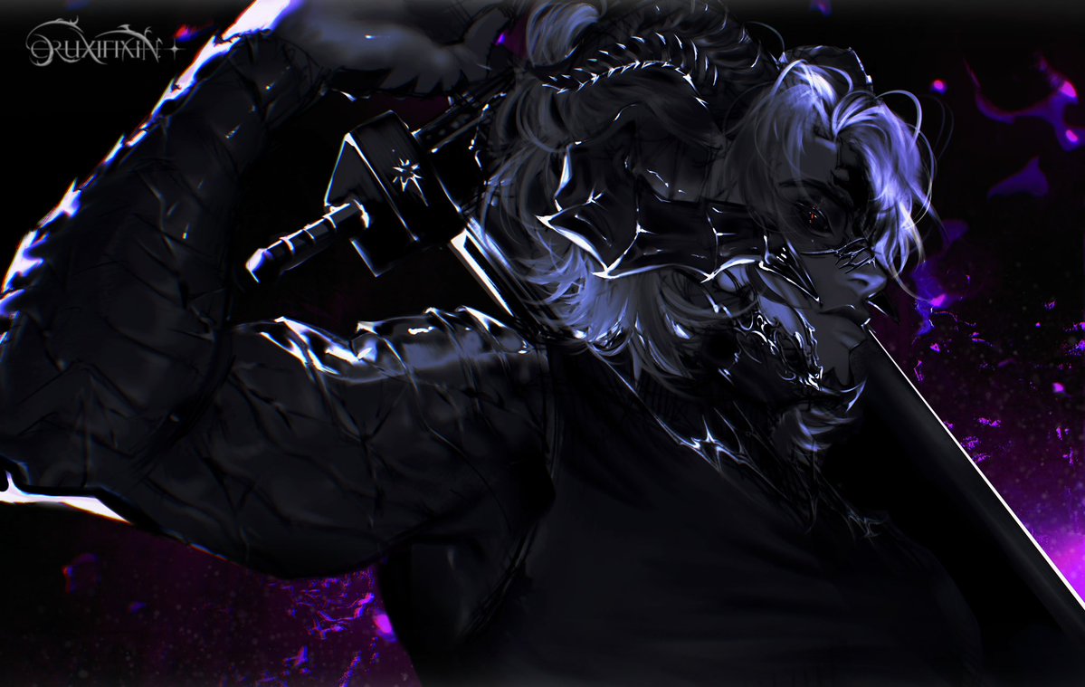 cruxifixin's tweet photo. C0mm for @/knightsfallen on #VGen 

#vgencomm #oc #procreate https://t.co/j1koXriFoZ