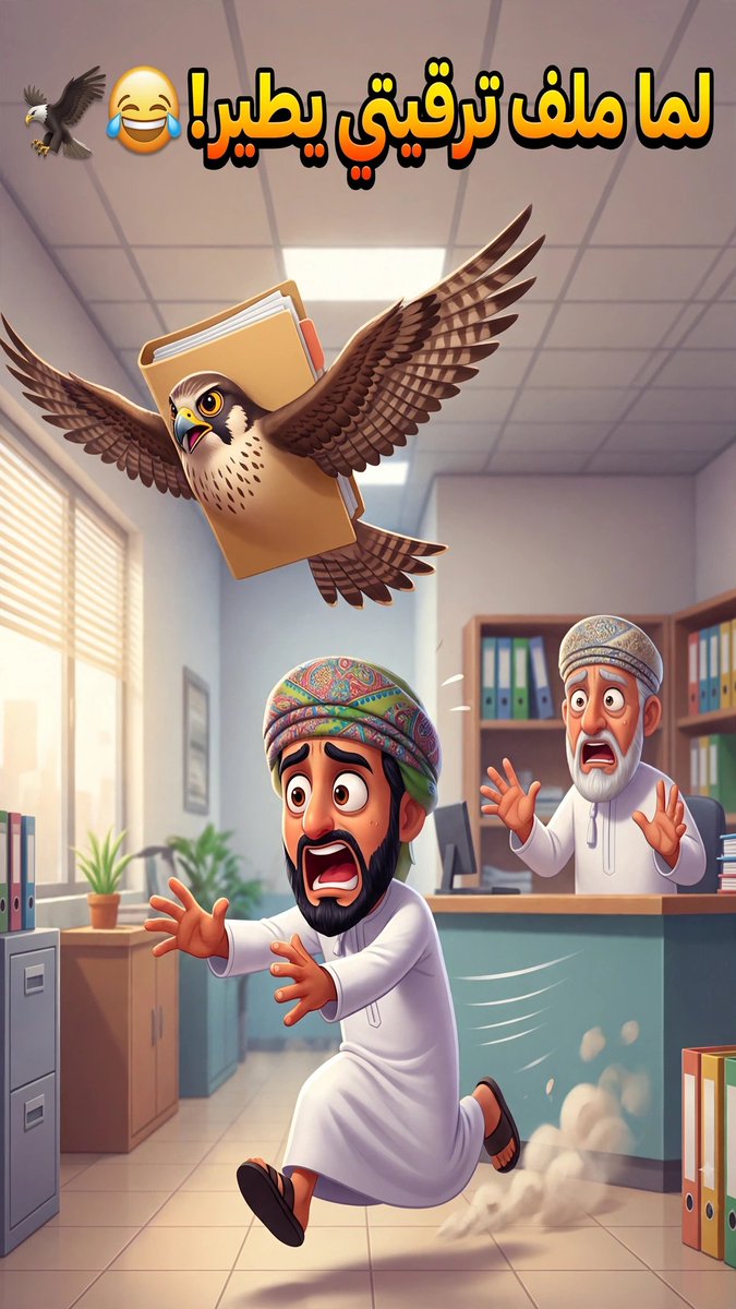 Ajss_sa's tweet photo. #ترقيات_الموظفين_المتوقفه 

في #يوم_الجمعة_المبارك... دعواتنا لكل معاملة تائهة في الممرات أن تجد مسارها! 🤲📁😂
مطاردة طريفة من وحي الخيال لملف الترقية قبل لا يوصل البيئة البحرية! 🦅🏃‍♂️
🔗 https://t.co/hOHHJBAifc

#جمعه_مباركه #يوم_الجمعه #عمان_مستعده #سلطنة_عمان #مسقط #ظفار #ضحك https://t.co/pCjRW4de32
