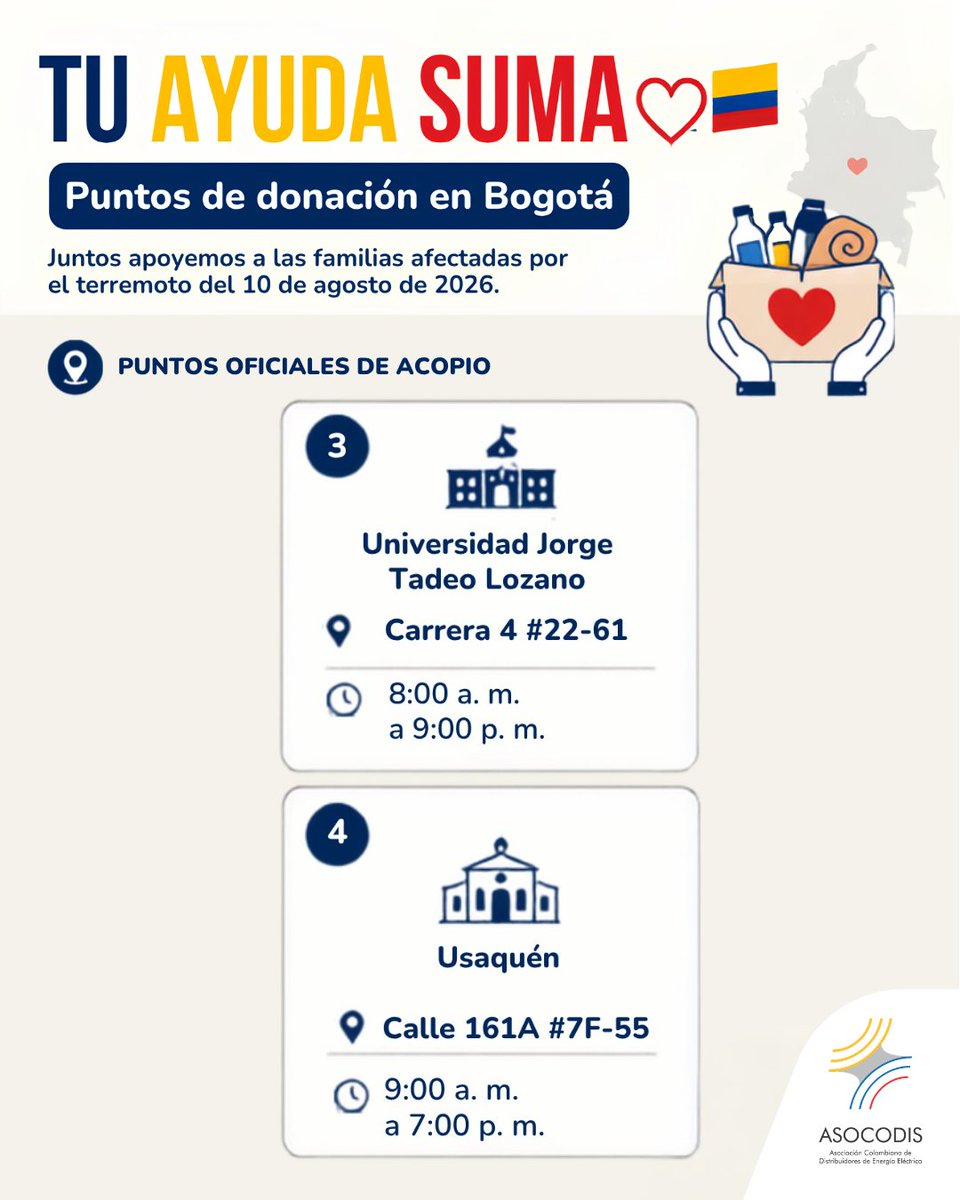ASOCODIS's tweet photo. #ColombiaUnSoloCorazón ❤️🇨🇴
Cada aporte cuenta para ayudar a las familias afectadas por esta emergencia.

Dona, hazte voluntario y, sobre todo, acude siempre a canales confiables.

Aquí te compartimos algunos puntos y opciones para ayudar. 👇

@ABDELAESPRIELLA 
@jrestrp https://t.co/adjEaHD81h