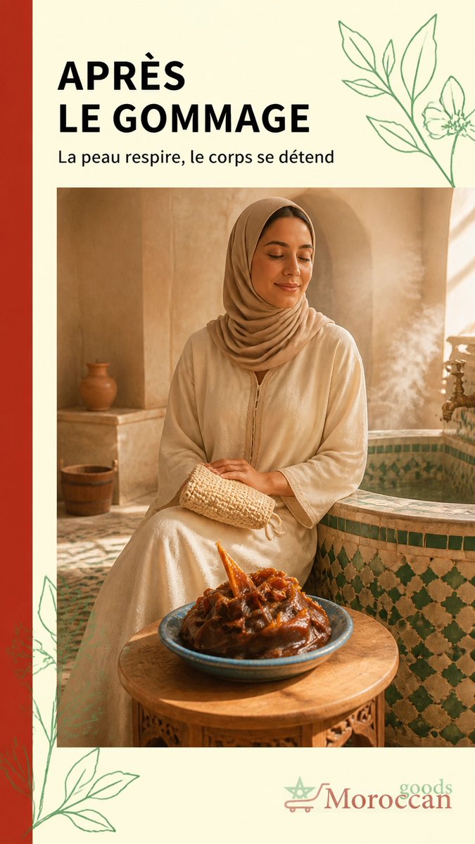 GoodsMoroccan's tweet photo. Et si votre routine devenait un rituel ? Vapeur, savon beldi et kessa : le hammam marocain célèbre un moment de soin et de détente, à accueillir chez soi avec douceur. 🇲🇦 https://t.co/1xOpsYR7jV