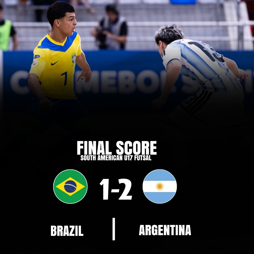 FSProfissional's tweet photo. Argentina derrota o Brasil e conquista o título do Sul Américano Sub17 de Futsal https://t.co/q1S9KDQwL5