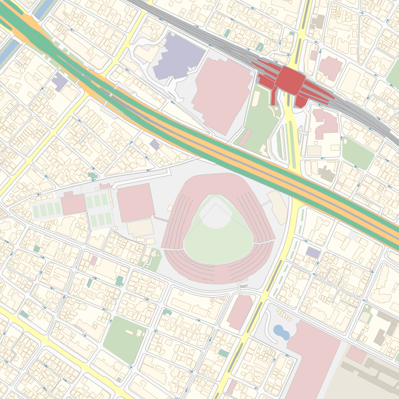 geotofficial's tweet photo. 【#地理好きさんへの挑戦状 再】
ここはどこの地図でしょう？

本日は「#プロ野球ナイター記念日」です。
「#球場マップ」だけで日本の地域（野球場⚾）を当ててください。皆様のご挑戦をお待ちしております！ https://t.co/eCOr7BdyTy