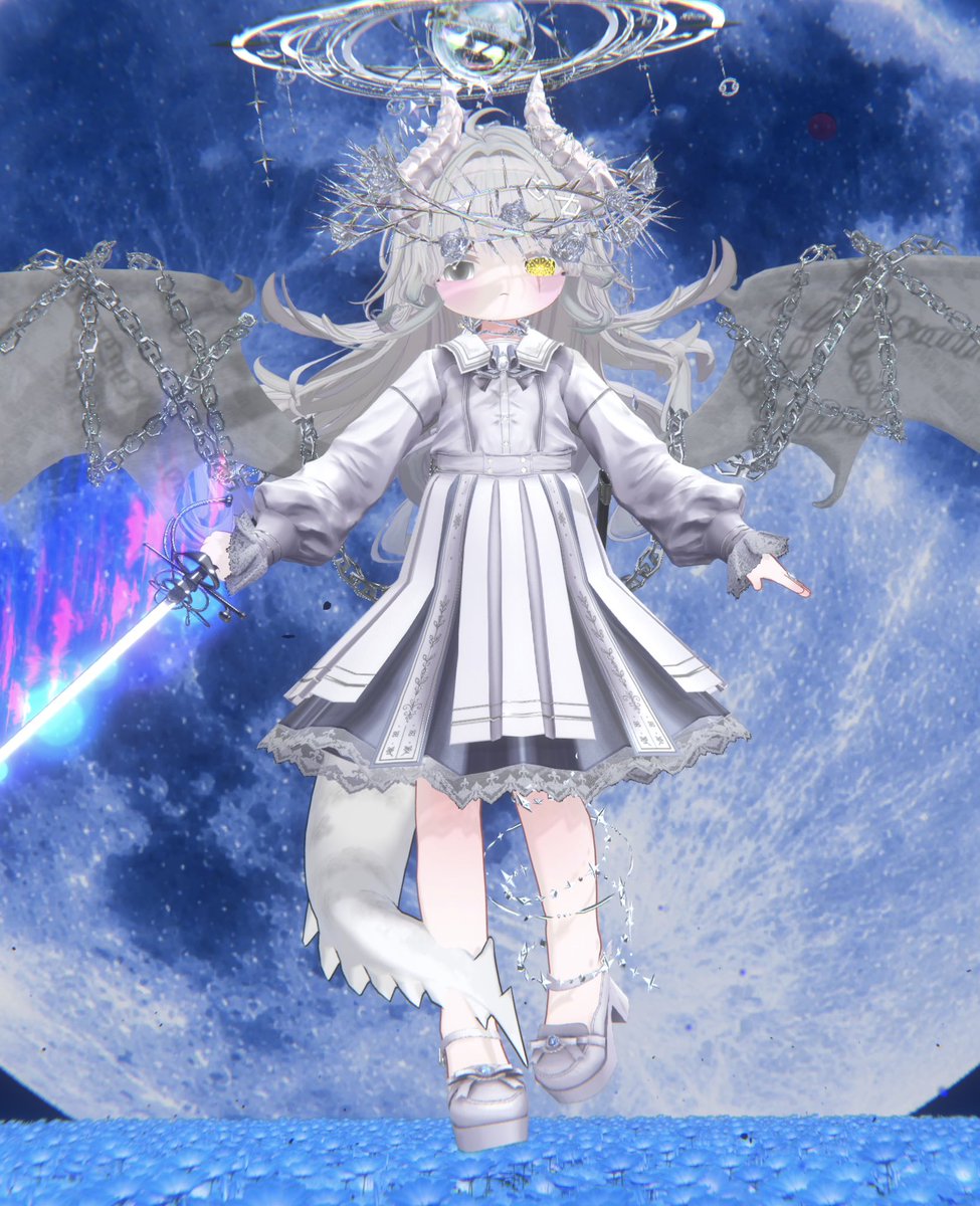 NToe1ZAB4NZN1vo's tweet photo. 白いリュミィちゃんお披露目！！！
カッコかわいすぎてやばない⁉️
#vrchat #リュミィ3D https://t.co/38d0buoSxl