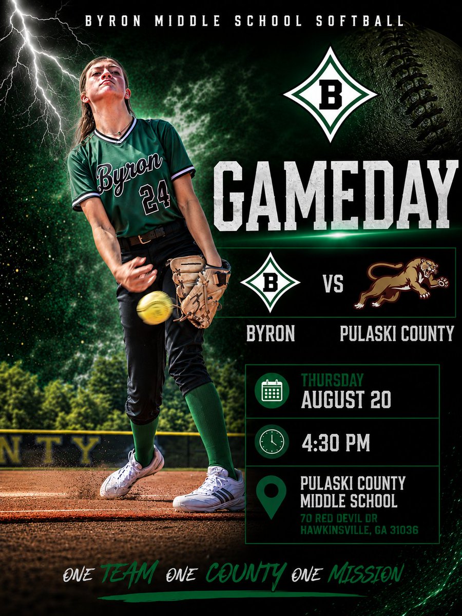 PeachSoftball1's tweet photo. GAMEDAY!!! Good luck to Byron Middle School as they begin their season today at Pulaski County Middle School.  @AthleticsPeach  @peachschools https://t.co/jaMncEoNd7