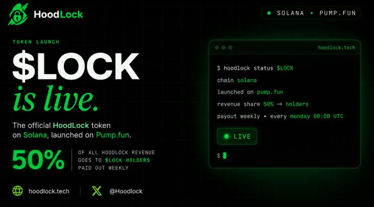 HoodIock's tweet photo. 🚀 $LOCK IS LIVE

The HoodLock token is officially launched on @Pumpfun powered by Solana. 🔒🟢

Lock tokens. Build trust.

⚡ $LOCK
⛓️ Solana
🚀 https://t.co/khCxqSb1DN
🌐 https://t.co/udqrifJy2T
𝕏 @HoodIock
The lock is on. 🟢🔒

Ca in next post https://t.co/lKgNi07u3T
