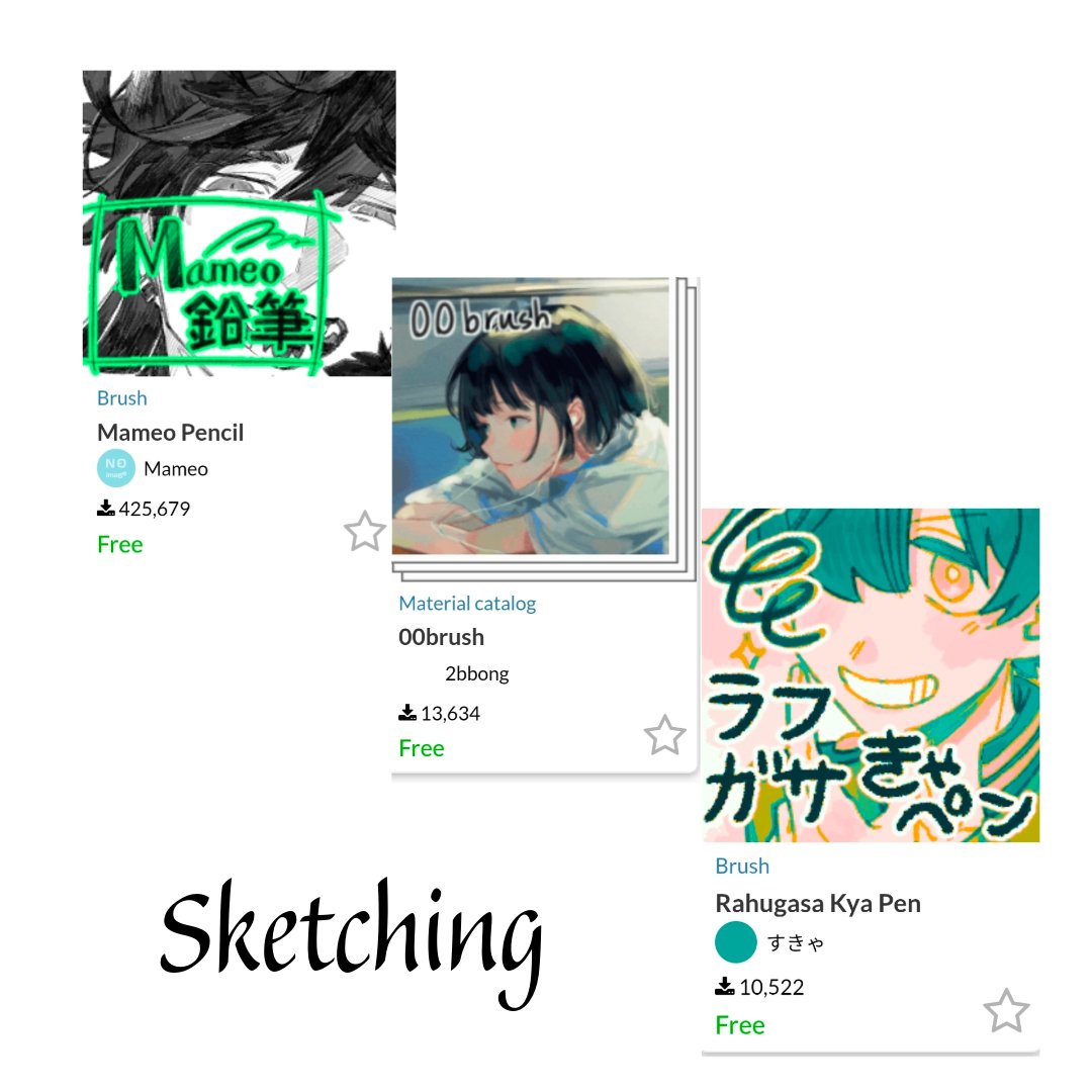 gaozoon9's tweet photo. Brush sharing! Some of the brushes I use are the default brushes from CSP. I use the brushes for multiple purposes, it's just what my art process is. I have over 50+ brush assets downloaded because I want to try them all and see if they work for my style🫶😁✨#clipstudiopaint https://t.co/Ifh7L2LPFk