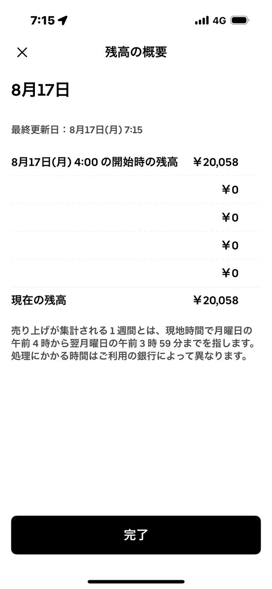 BTKNBUFF_ef's tweet photo. 配達してみたけど、振り込まれず。。
働いても意味ないのか。
今日音沙汰なかったら泣き寝入りするしかないのか。
@Uber https://t.co/zIVVN7497U