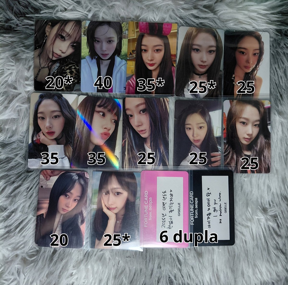 aevittor's tweet photo. Vendo/Venda Giselle e Winter

-Valores na imagem + frete fixo de 14,50
-
-Cards com * possuem avaria (Valor descontado)
-Vídeos no privado
-Não reservo
-Feedbacks positivos no fixado do twt @aevittor https://t.co/5C3kpHE4Gl