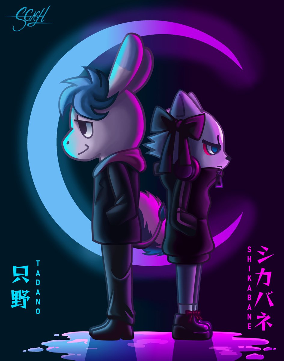 SGashLazuli's tweet photo. Different faces, same tastes. 🩵💜

#aggretsuko #aggretsukofanart https://t.co/lIhlRNAQwd