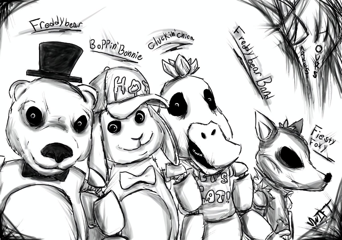 SwiftTheMoth's tweet photo. Drawing every darkest hours entity.
#16: Freddybear Band
#darkesthours #dogwatching #roblox #art https://t.co/XldQWytMD2