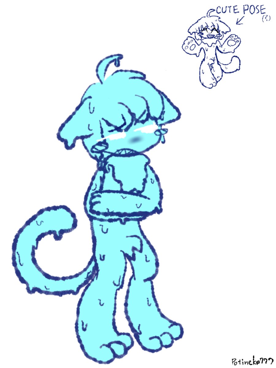 Potineko777's tweet photo. スライム　#ケモノ　#art　#イラスト　#OC https://t.co/nzYwzeYLWp
