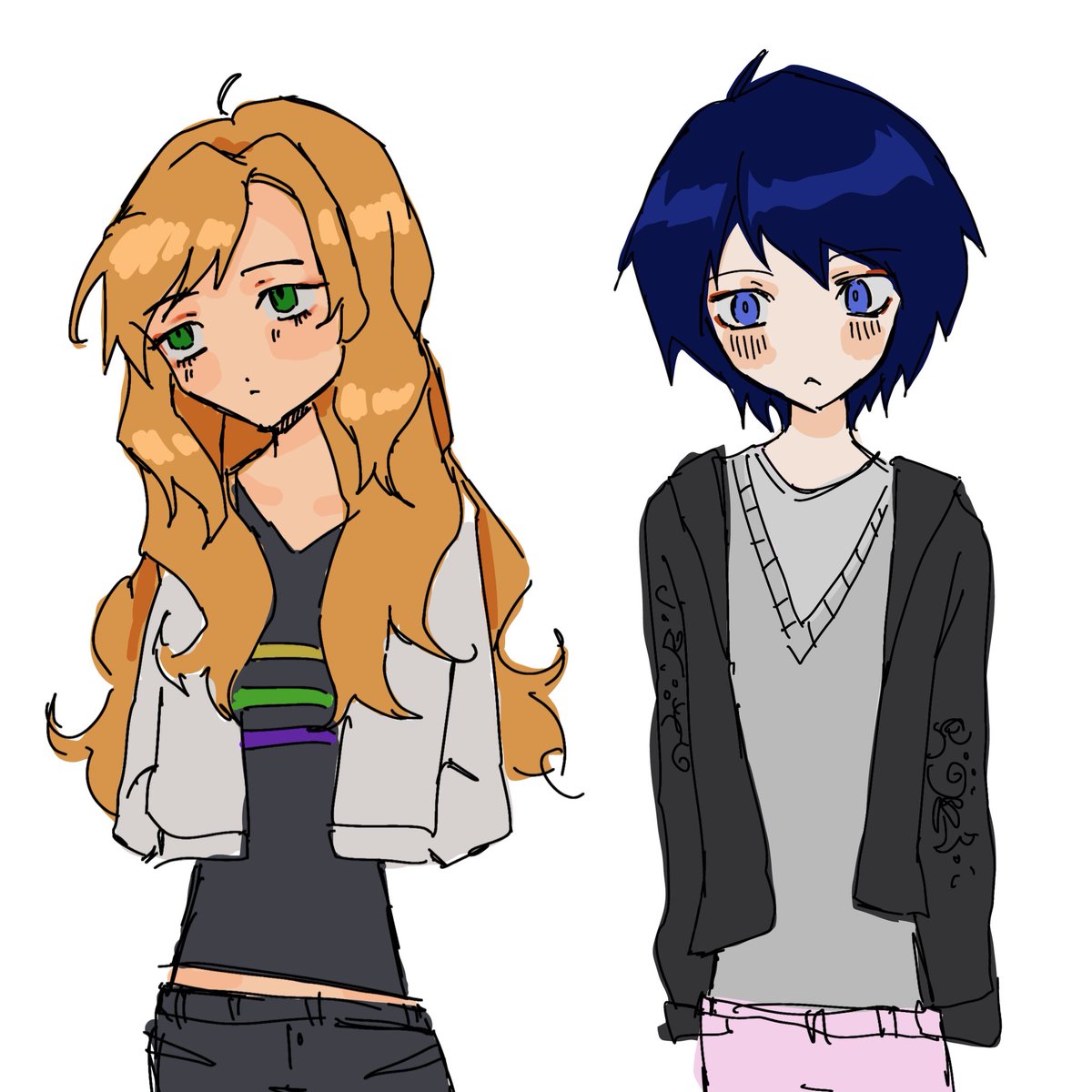 kiarimaii's tweet photo. Adrienette in every way - lazy sketch #adrienette #genderbend #mlb #fanart https://t.co/tOO7RcTIZn