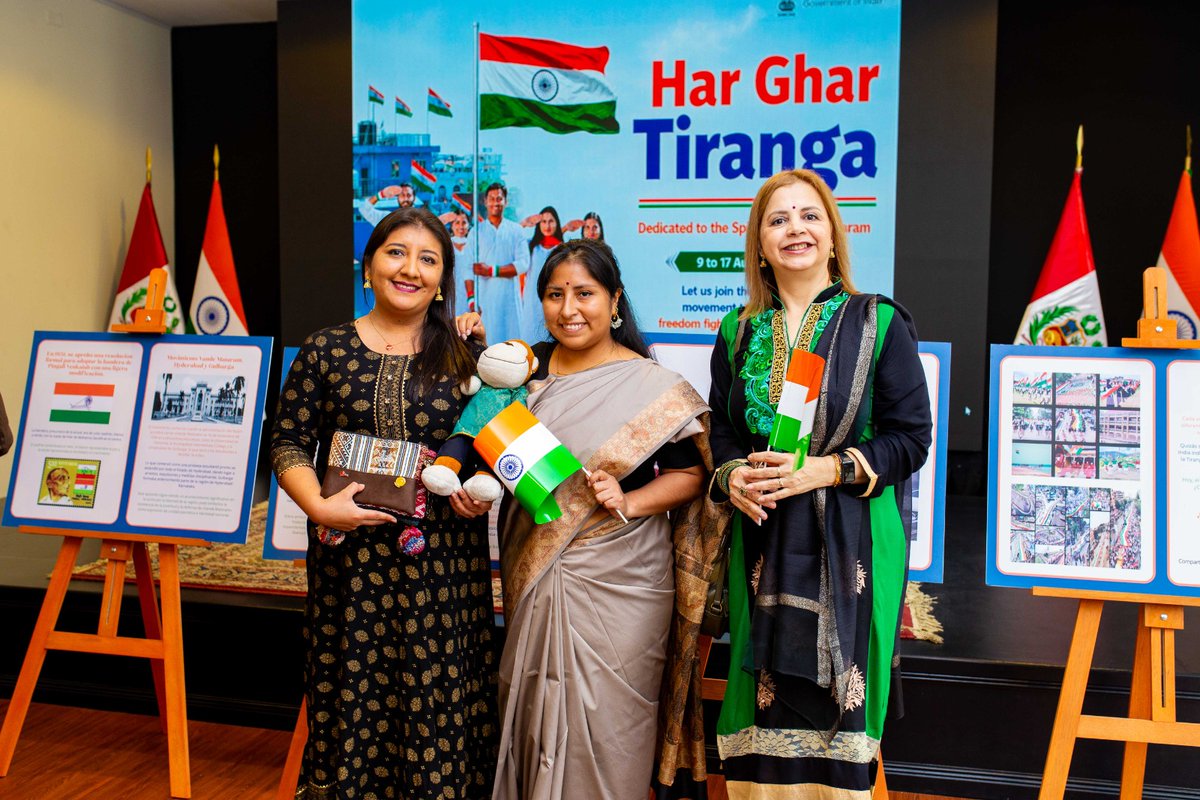 eoilima's tweet photo. 🇮🇳✨ As part of the #IndependenceDay2026 celebrations, a special “Har Ghar Tiranga” exhibition was held at Hall Nataraja, at @eoilima  offering visitors an opportunity to learn more about the history, significance, and symbolism of India’s beloved Tricolour on 15 August 2026.

🎨 The exhibition also featured the artworks of the winners of the National Watercolour Competition, “India: From Heritage to Horizon,” showcasing their creativity and artistic interpretations of India’s rich cultural heritage and its journey towards the future.

The exhibition brought together history, art, and national pride, giving visitors a meaningful glimpse into the spirit of India and the enduring significance of the Tricolour. 🇮🇳✨