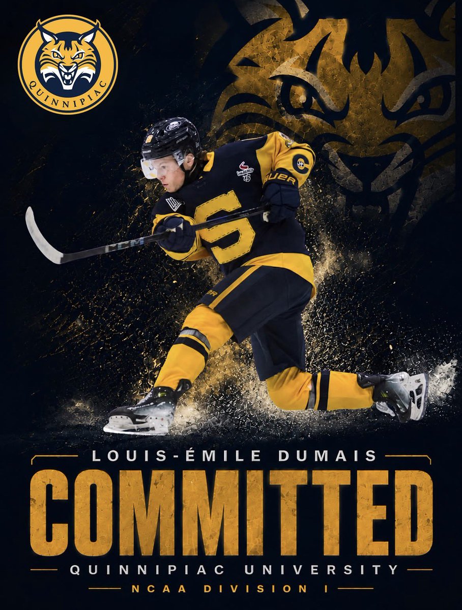 PuckPreps's tweet photo. BREAKING: Quinnipiac has received a commitment from 2009-born recruit Louis-Émile Dumais. The 5’10 forward out of Quebec had 10 points in 9 games with the QMJHL’s Shawinigan Cataractes last season. https://t.co/wL1uVZXYrP