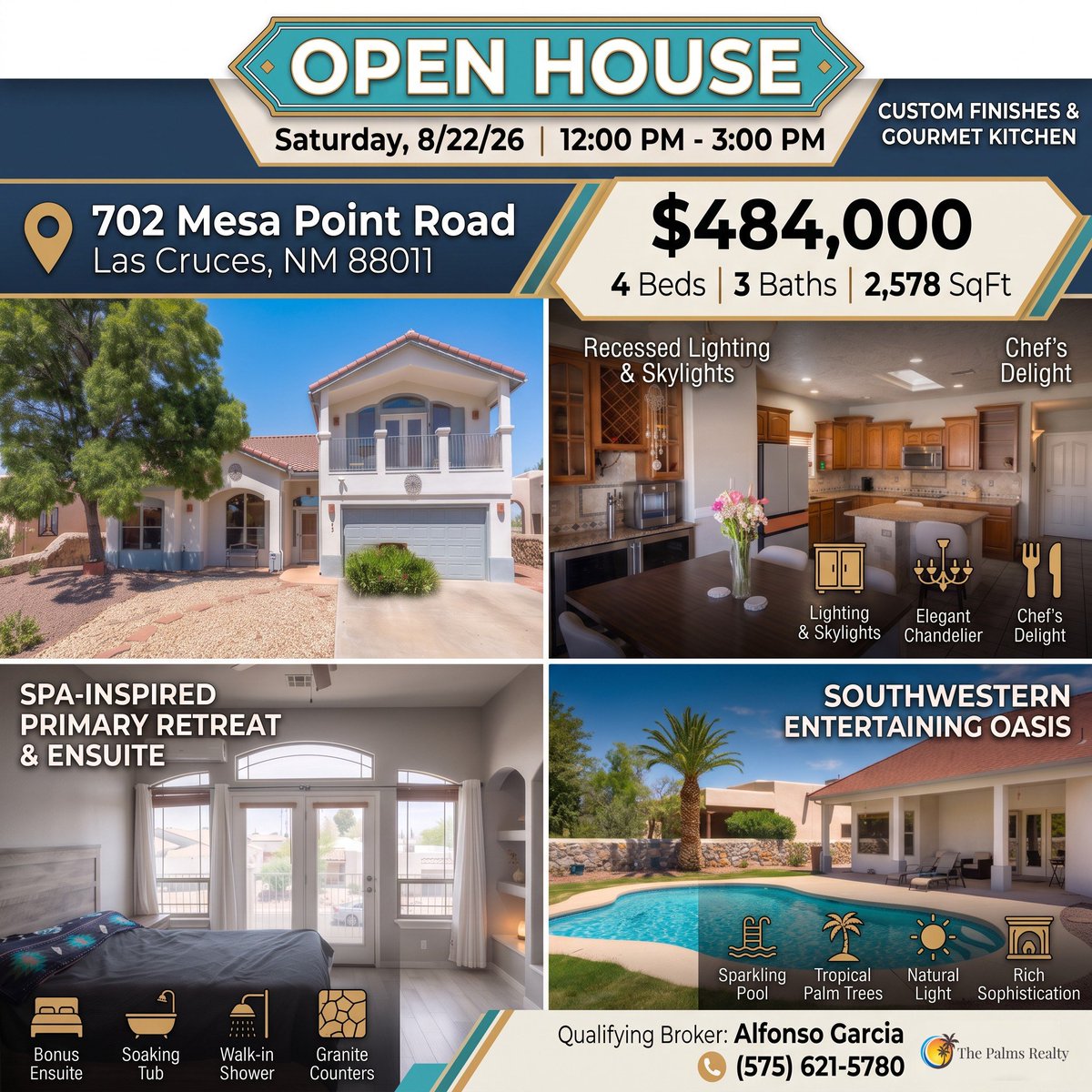 LasCrucesLiving's tweet photo. 🏊 #POOLHOME #OPENHOUSE!

📍 702 Mesa Point Rd | #LasCruces
📅 Sat. Aug. 22 | 12–3 PM
✨ Custom finishes
🏊 Private pool
🛏️ Bonus ensuite
🍽️ Gorgeous kitchen
🛁 Spa-inspired primary bath

See it Saturday! 👇
https://t.co/2toIJtrOSe https://t.co/U5vwRTXXFQ