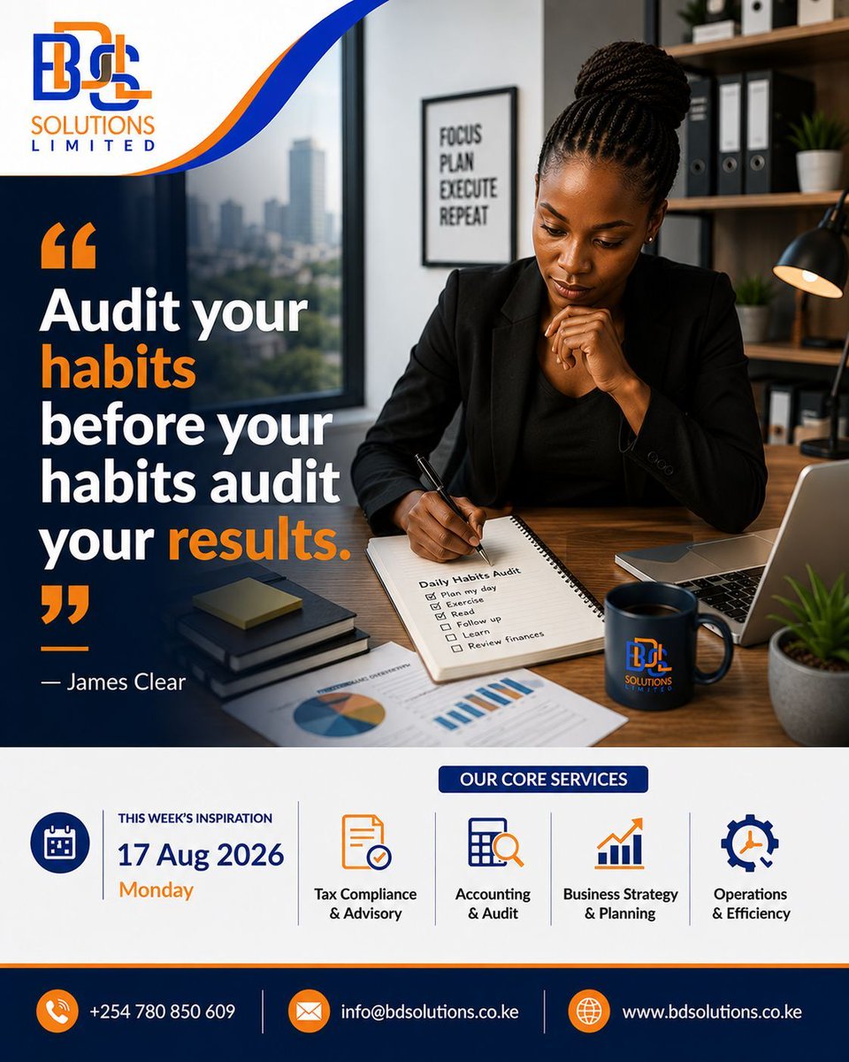 bdslsolutions's tweet photo. “Audit your habits before your habits audit your results.” — James Clear https://t.co/OoSehxWp1b