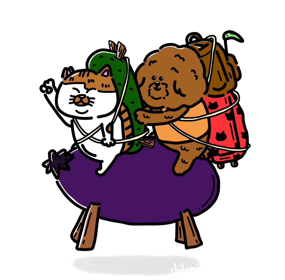 Chi_Chi1129's tweet photo. 気を付けてね…(´；ω；｀)

#送り盆 #イラスト #illustration  #ねこかわいいね #いぬかわいいね https://t.co/Mb74R7FM4A