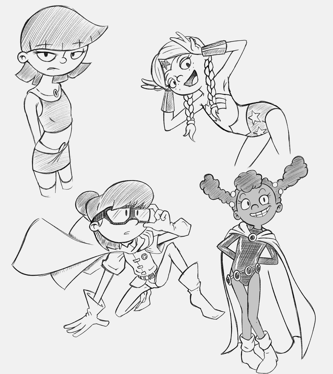 Jump_Jump_69's tweet photo. Here you go, DC heroes with gals from Hey Arnold. I'm off to bed. https://t.co/T79nG85x2c