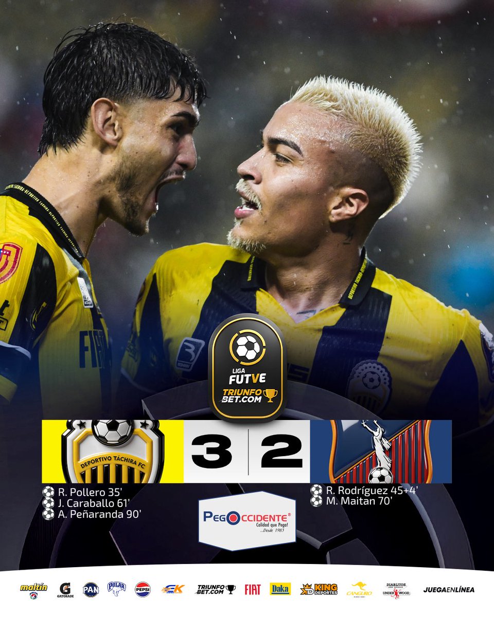 LigaFUTVE's tweet photo. 🤝 • En su regreso post lesión, Adalberto Peñaranda le dio la victoria a un @DvoTachira que suma cuatro triunfos consecutivos, en un partidazo en Pueblo Nuevo que dejó muchas historias para contar.

👀 • Pollero marcó su cuarto gol del Torneo Clausura, Caraballo se mandó un golazo ante su exequipo y Maitan marcó en su regreso, después de colgarse el Oro con @SDQ2026 

#LigaFUTVETriunfobet