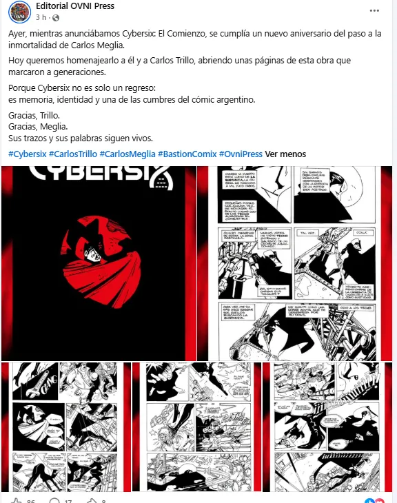 Camila561341's tweet photo. BOLUDA

VAN A RE-EDITAR CYBERSIX POR 1RA VEZ EN 20 AÑOS

Hasta incluira algunas historias que solo estaban en la version publicada por skorpio de italia y con nuevas portadas

ESTOY TAN FELIZ, OJALA PUEDA LEERLO

#cybersix https://t.co/J5k7zkYfoA