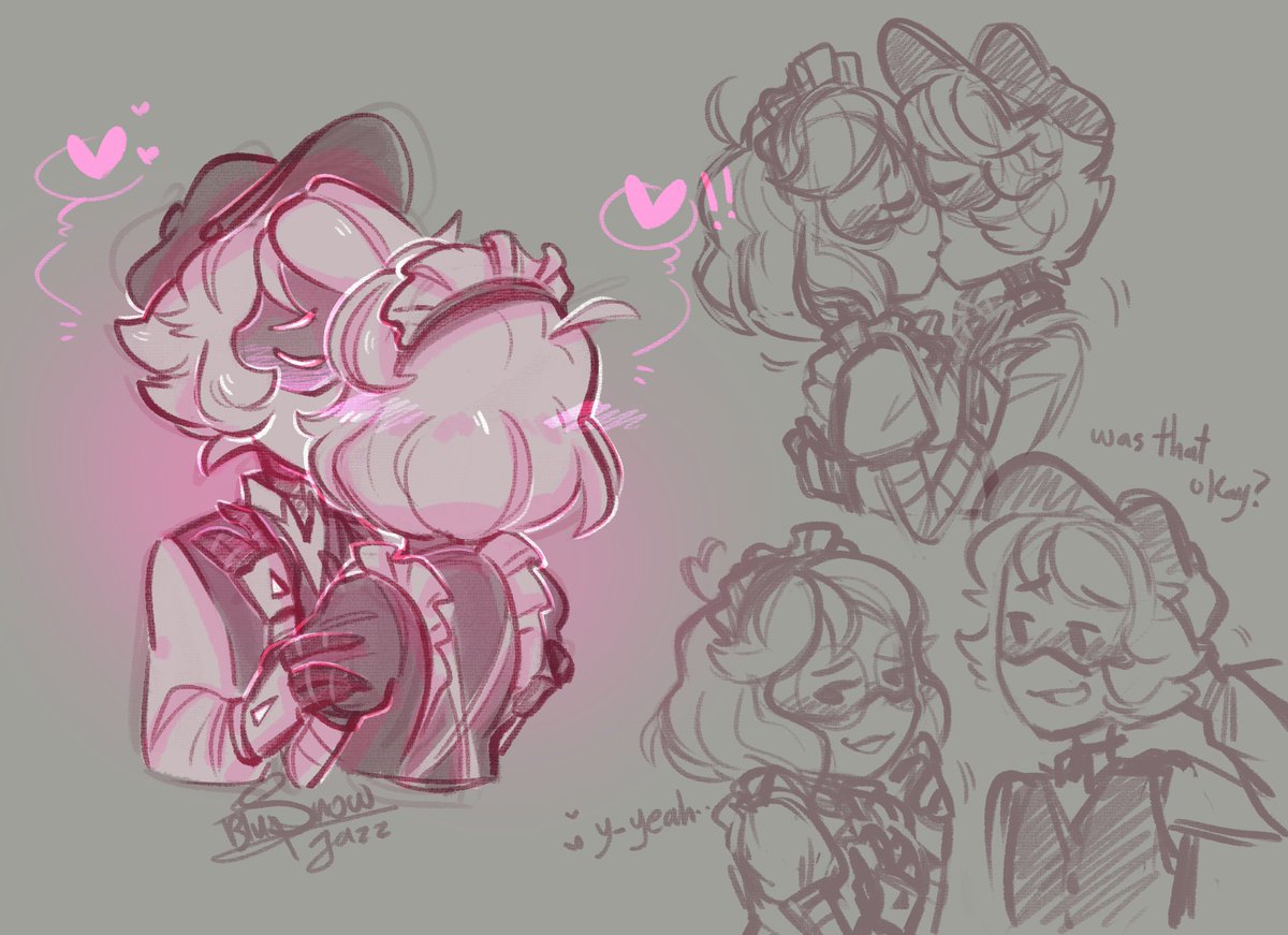 Jazzy_Snowflake's tweet photo. warmup cuz im starting to forget how to draw kisses- and these dumbass robots-

insert corny ahh fanfiction dot net kissing dialogues -

#murderdrones #envy https://t.co/8mlJbaHtvI