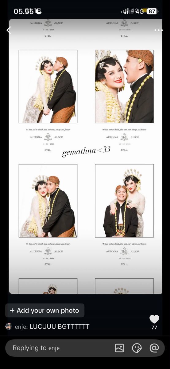 kaisprai's tweet photo. “To love and to cherish, then and now, always and forever”

 Recreatenya LAA ILAAHA ILLALLAH😭🥶🌹🫰🏻🫰🏻

BERANI, take a step, approach, doesn’t waste ANY SINGLE SECOND, ayo nikah Bu Hajjah Audinne &amp; dapet crown “gwejlah si keren tsb”!!🌟🫱🏻‍🫲🏾📝

SIAP BANG KEREN SIAPPPPPPPP🫡🫡🫡🫡 https://t.co/gpZD2u7li5