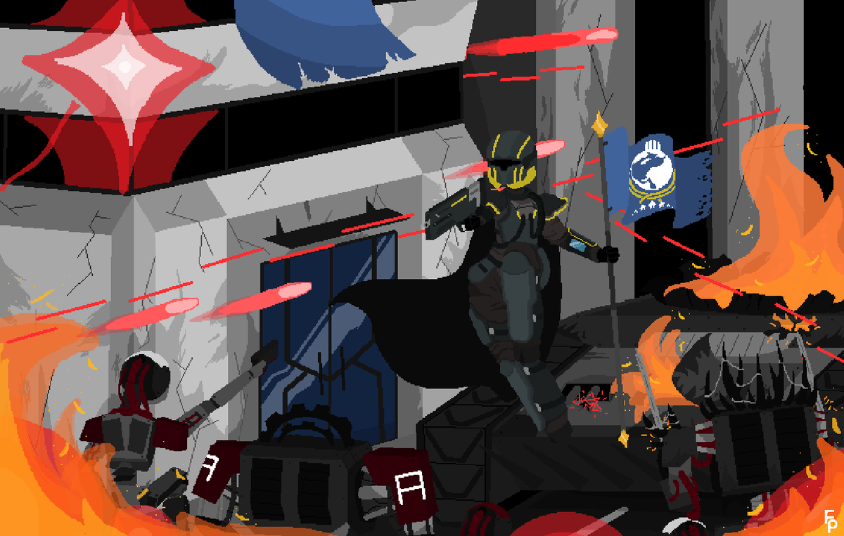 Zeta45077's tweet photo. "I was surrounded... At least from that side."

stupid helldivers art ig https://t.co/Vmkb3b9mqy