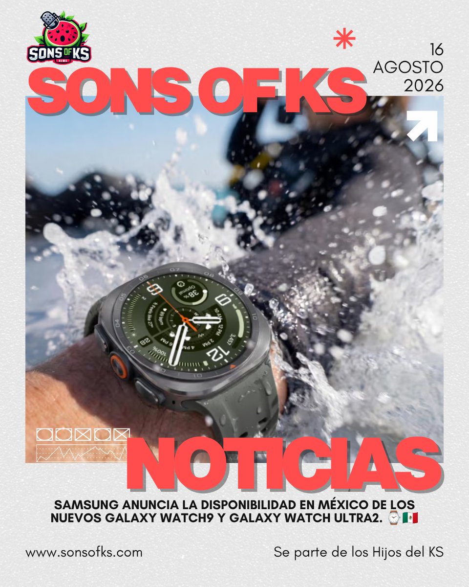 SonsOfKS's tweet photo. Samsung estrena en México los nuevos Galaxy Watch9 y Galaxy Watch Ultra2 ⌚

El Watch Ultra2 llega con pantalla de 5,000 nits, titanio y batería de 800 mAh. 
https://t.co/6URtMbsKMa https://t.co/jeT78yedA5